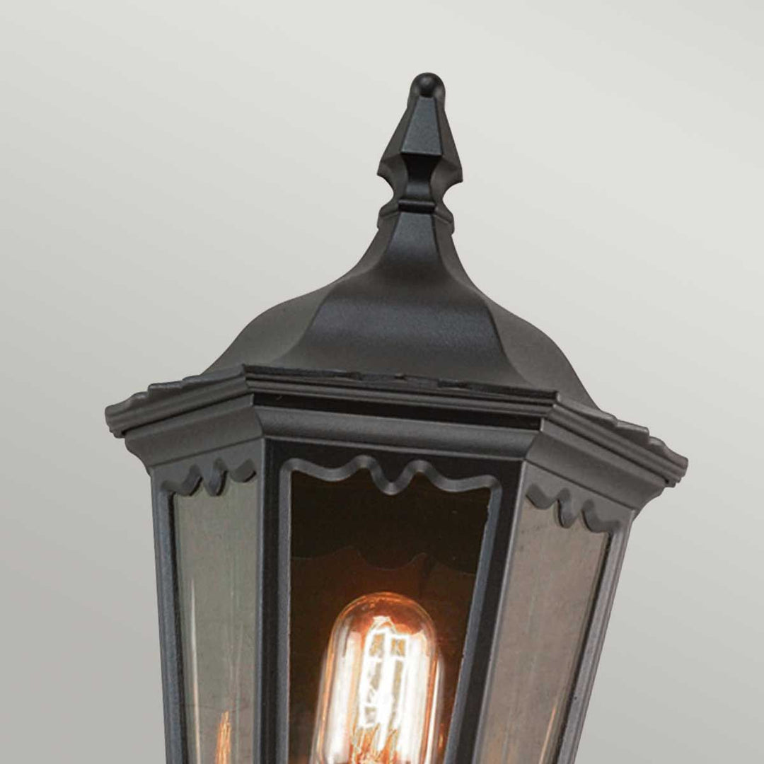 Norlys Medstead 1 Light Half Lantern with PIR MD7-PIR-BLACK Black