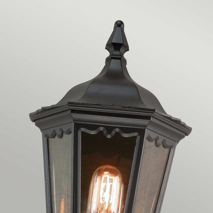 Norlys Medstead 1 Light Half Lantern with PIR MD7-PIR-BLACK Black