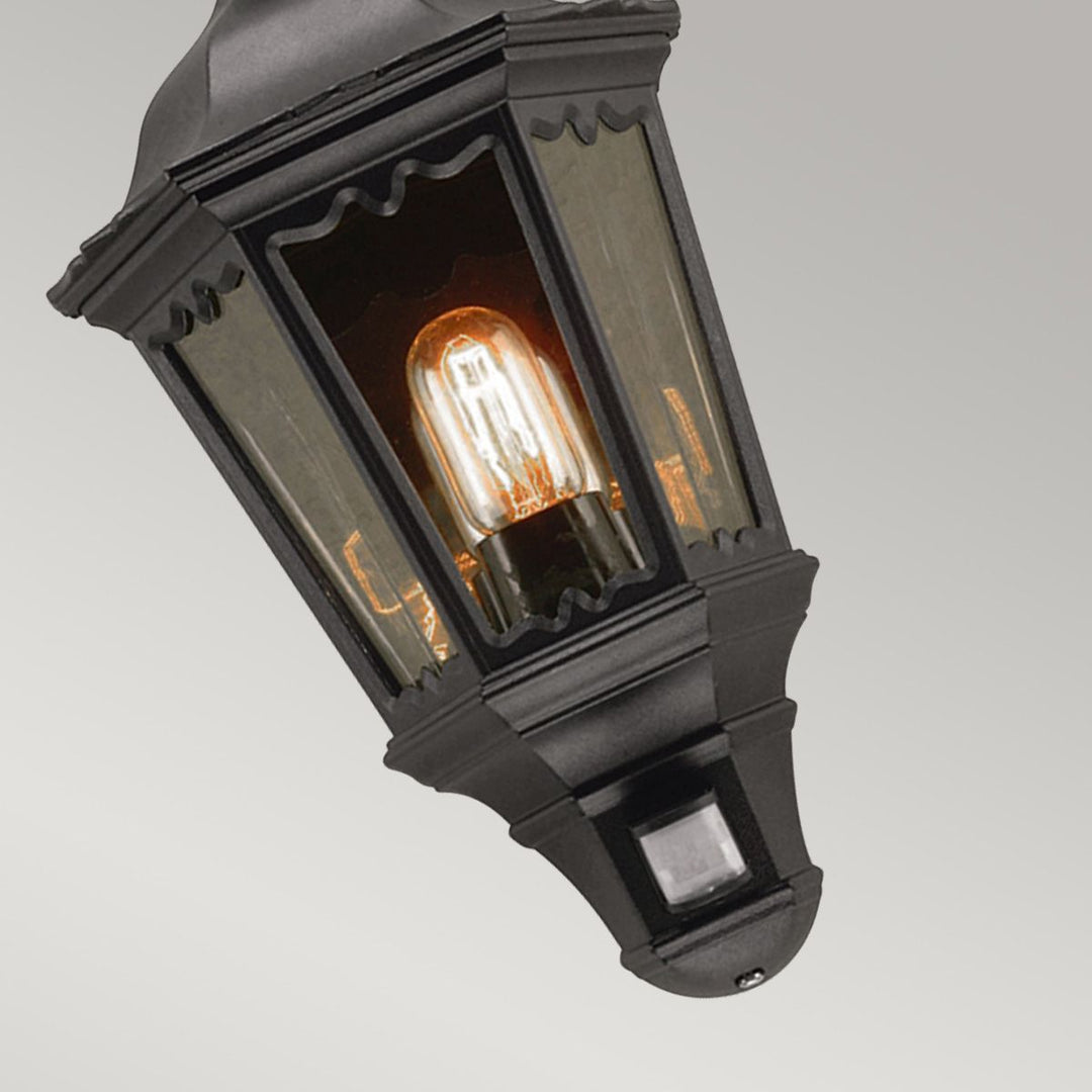 Norlys Medstead 1 Light Half Lantern MD7-BLACK Black