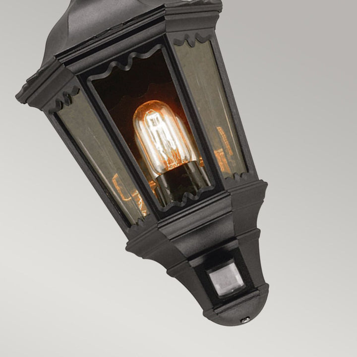 Norlys Medstead 1 Light Half Lantern MD7-BLACK Black