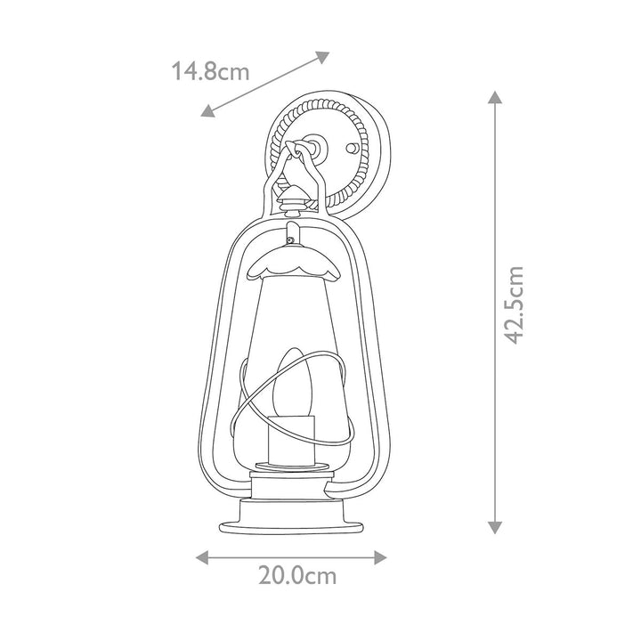 Norlys Miners 1 Light Wall Lantern MINERS-WALL Old Bronze