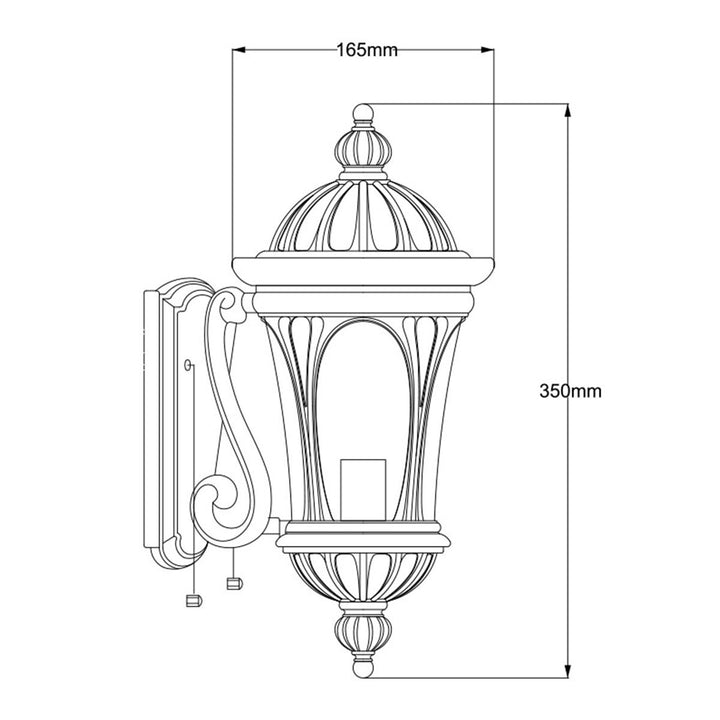 Norlys New England 1 Light Wall Lantern Small NE1-S Weathered Bronze 
