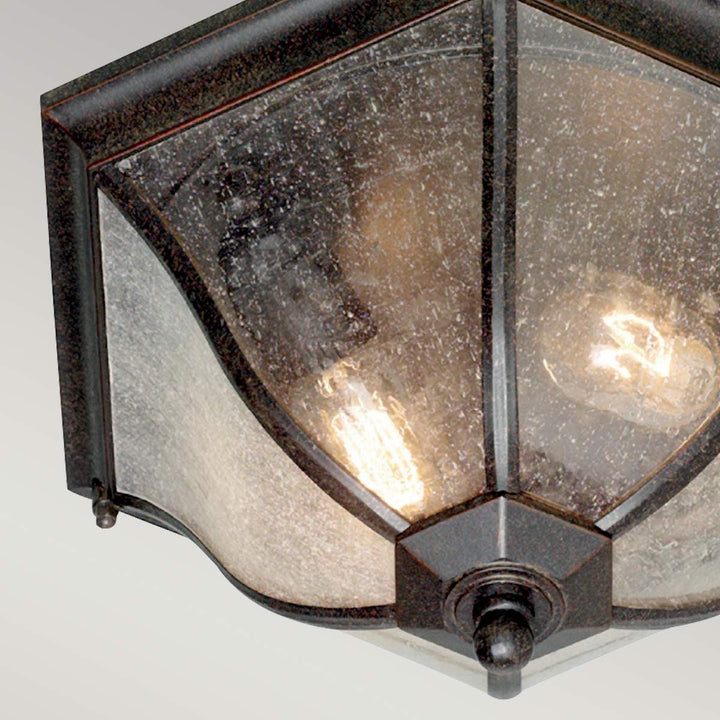 Norlys New England 2 Light Flush Lantern Medium NE8-M Weathered Bronze 
