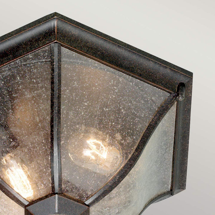 Norlys New England 2 Light Flush Lantern Medium NE8-M Weathered Bronze 