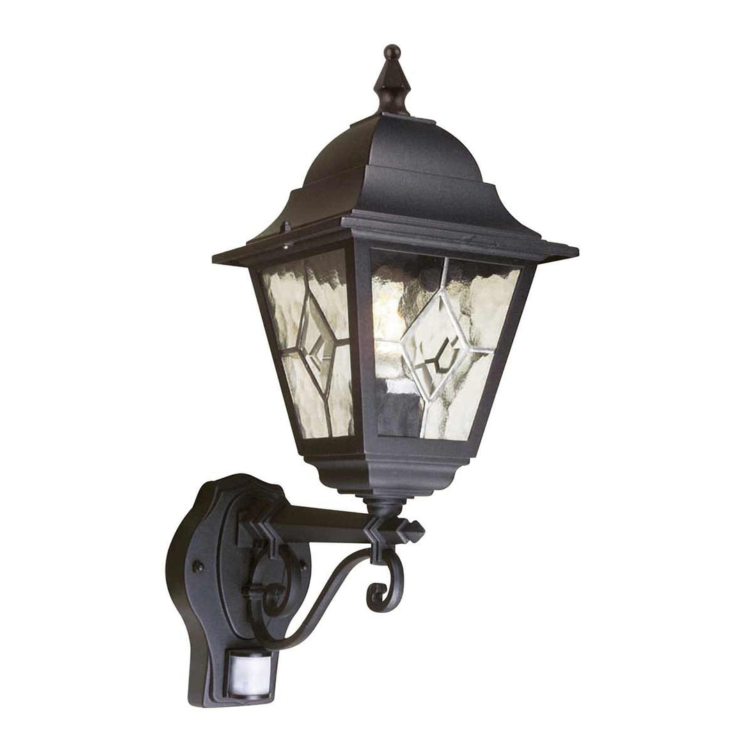 Norlys Norfolk 1 Light Up Wall Lantern with PIR NR1-PIR-BLACK Black