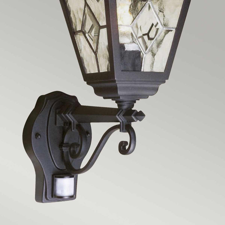 Norlys Norfolk 1 Light Up Wall Lantern with PIR NR1-PIR-BLACK Black