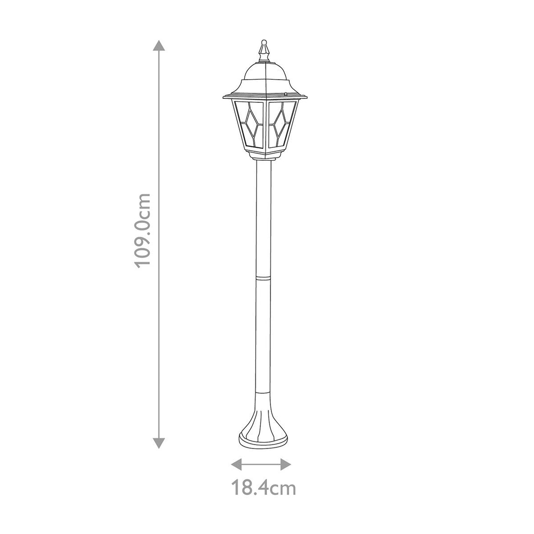 Norlys Norfolk 1 Light Pillar Lantern  NR4-BLK Black