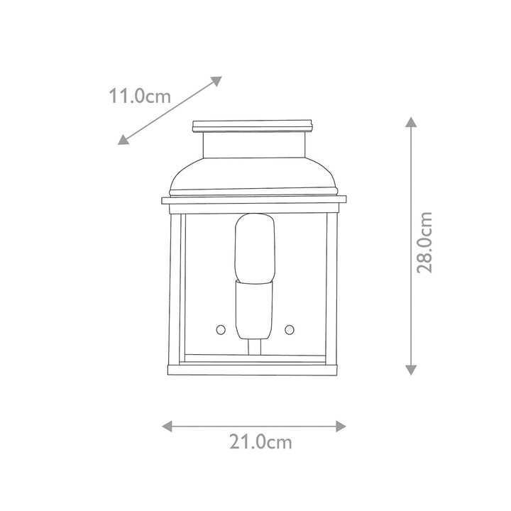 Norlys Old Bailey 1 Light Wall Lantern - Brass OLD-BAILEY-BR Aged Brass