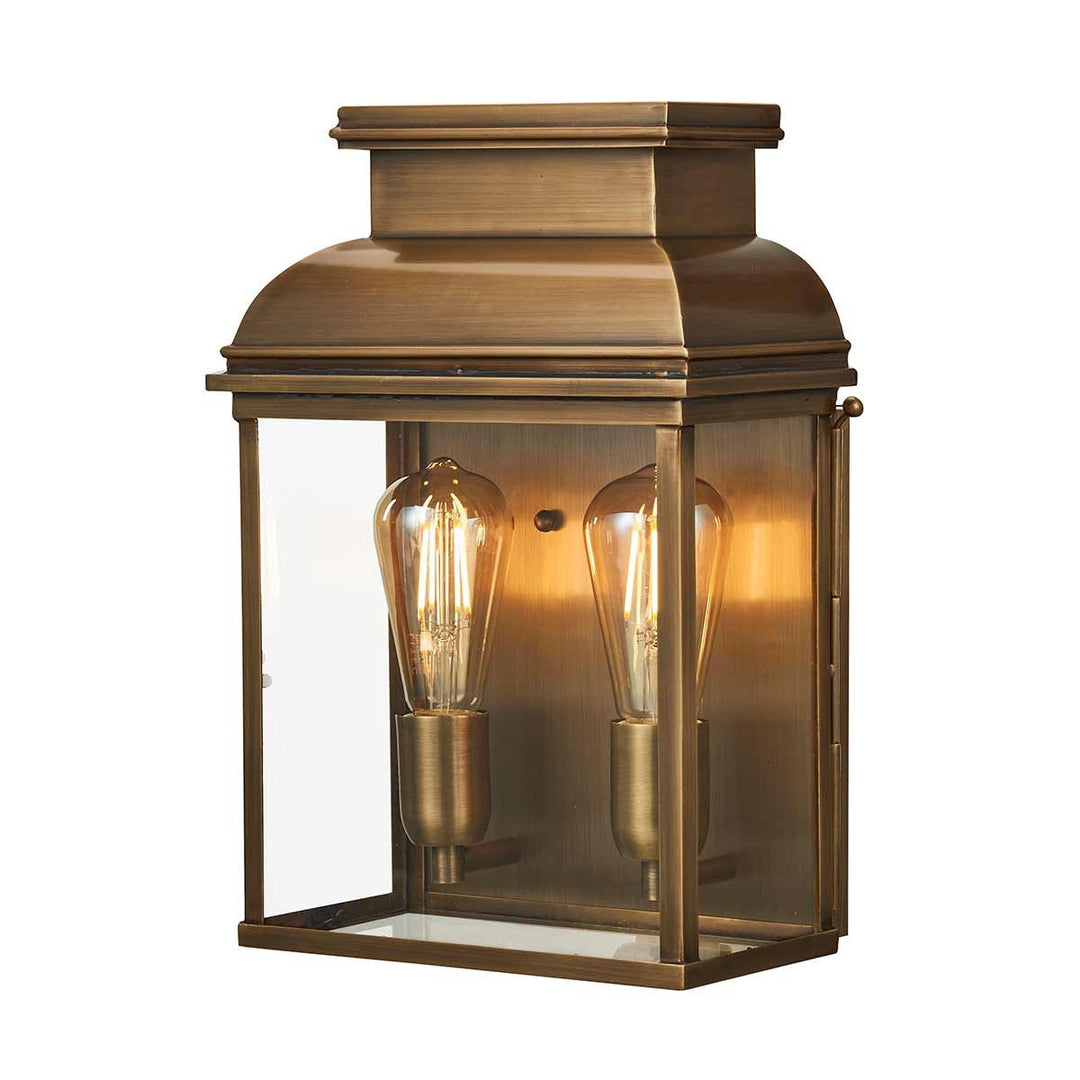 Norlys Old Bailey 2 Light Large Wall Lantern OLD-BAILEY-L-BR Aged Brass