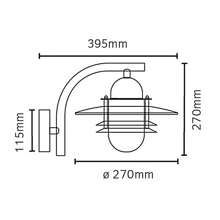 Elstead Lighting Oslo 1 Light Wall Lantern - Galvanised OS2-GAL-C Galvanised