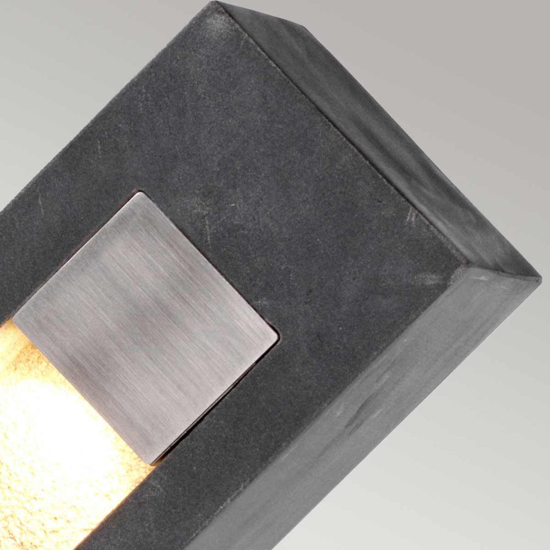 Norlys Parkstone Large LED Bollard PARKSTONE-BOL-A Basalt Stone with Stainless Steel