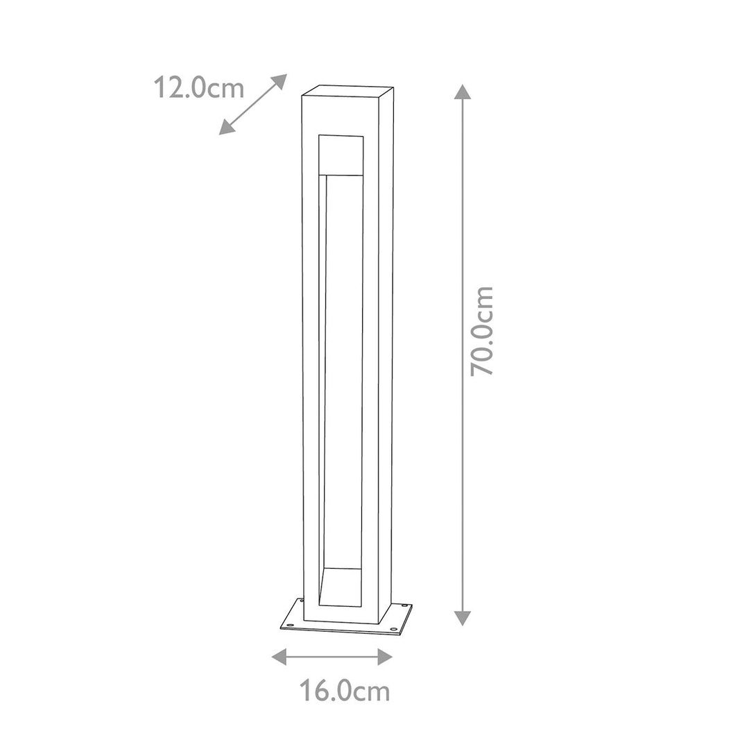 Norlys Parkstone Large LED Bollard PARKSTONE-BOL-A Basalt Stone with Stainless Steel