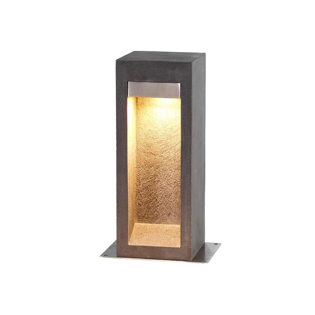 Norlys Parkstone Medium LED Bollard PARKSTONE-BOL-B Basalt Stone with Stainless Steel