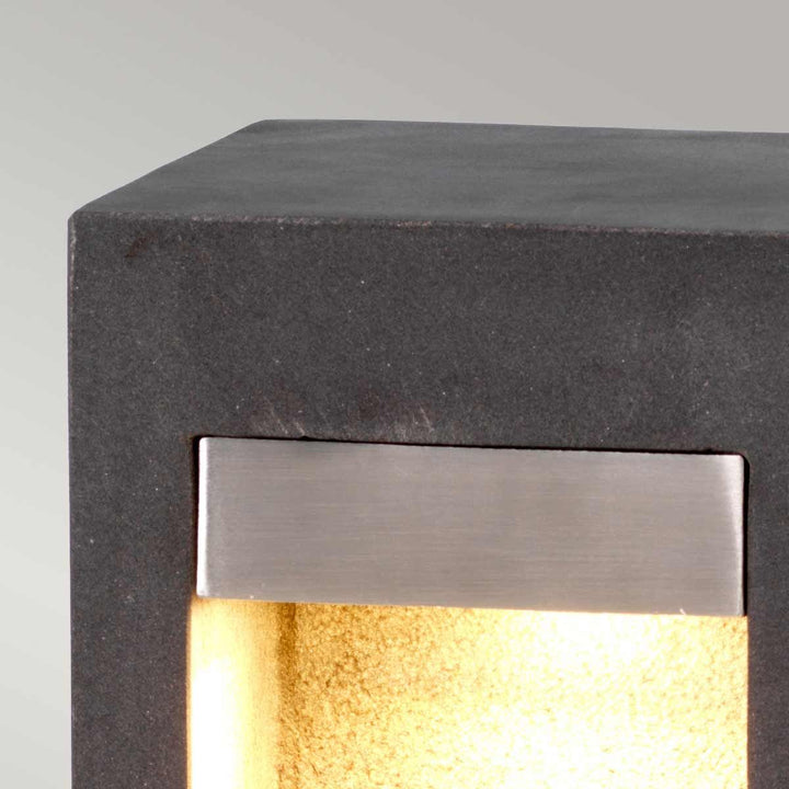 Norlys Parkstone Medium LED Bollard PARKSTONE-BOL-B Basalt Stone with Stainless Steel