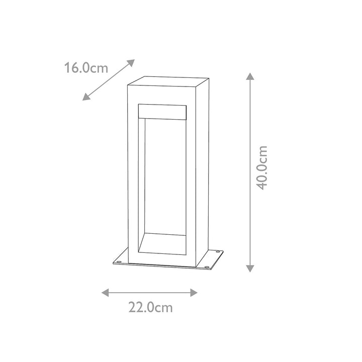 Norlys Parkstone Medium LED Bollard PARKSTONE-BOL-B Basalt Stone with Stainless Steel