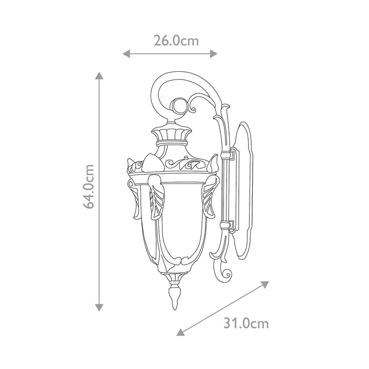 Norlys Philadelphia 3 Light Large Down Wall Lantern PH2-L-OB Old Bronze