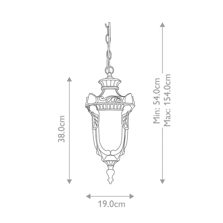 Norlys Philadelphia 1 Light Medium Chain Lantern PH8-M-OB Old Bronze