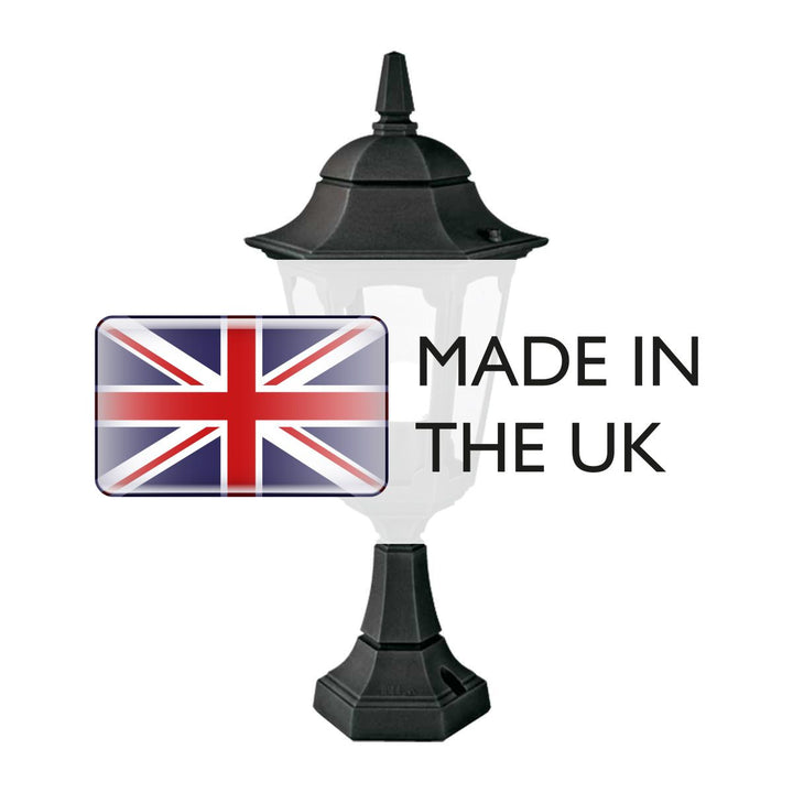 Norlys Parish 1 Light Pedestal Lantern  PR4-BLACK Black
