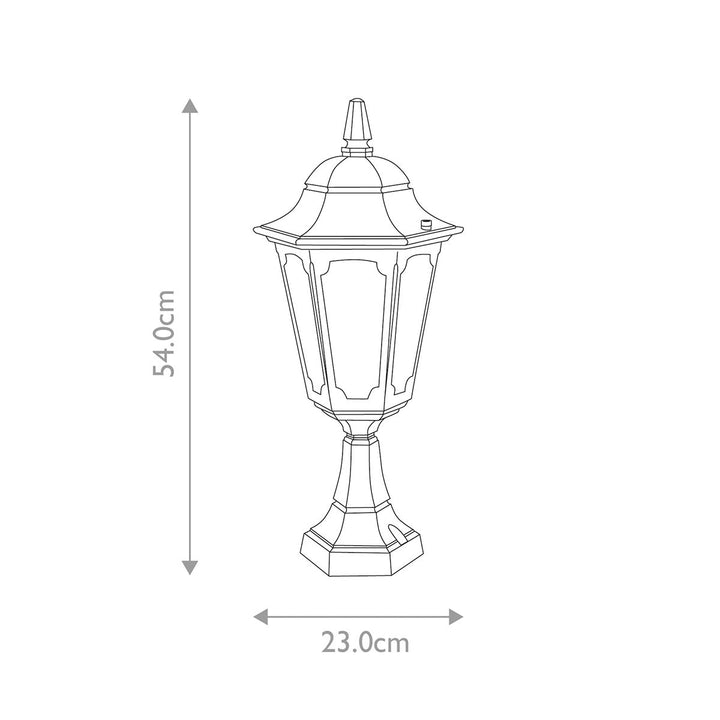 Norlys Parish 1 Light Pedestal Lantern  PR4-BLACK Black
