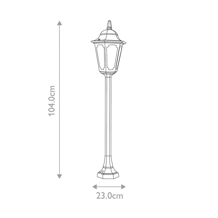 Norlys Parish 1 Light Pillar Lantern  PR5-BLACK Black