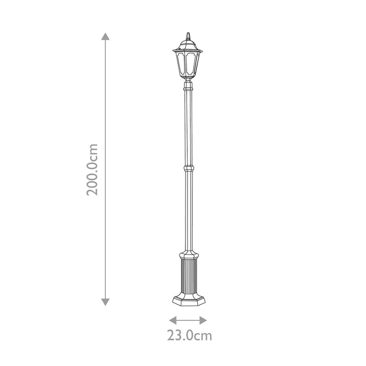 Norlys Parish 1 Light Lamp Post  PR6-BLACK Black