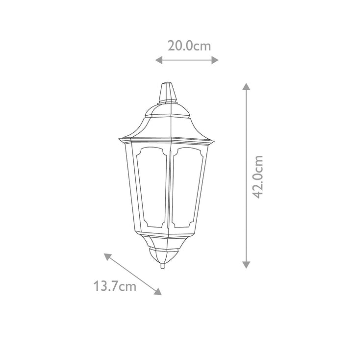 Norlys Parish 1 Light Half Lantern  PR7-BLACK Black
