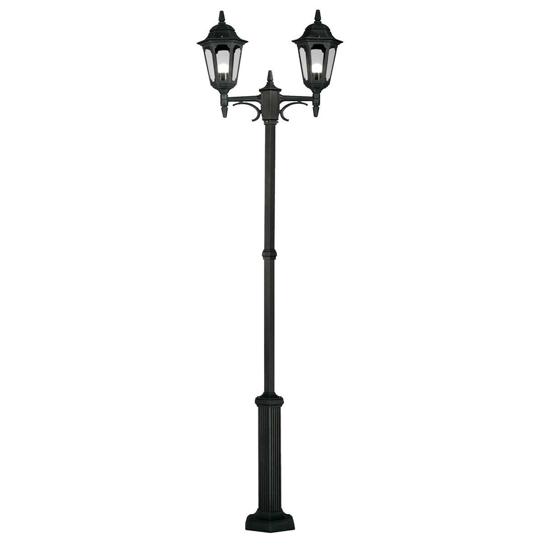 Norlys Parish 2 Light Twin Lamp Post  PR8-BLACK Black
