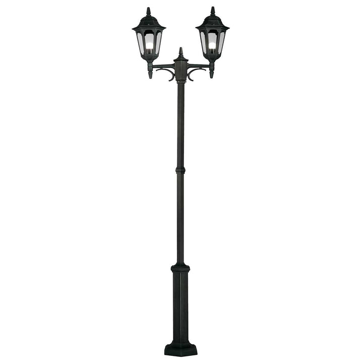 Norlys Parish 2 Light Twin Lamp Post  PR8-BLACK Black