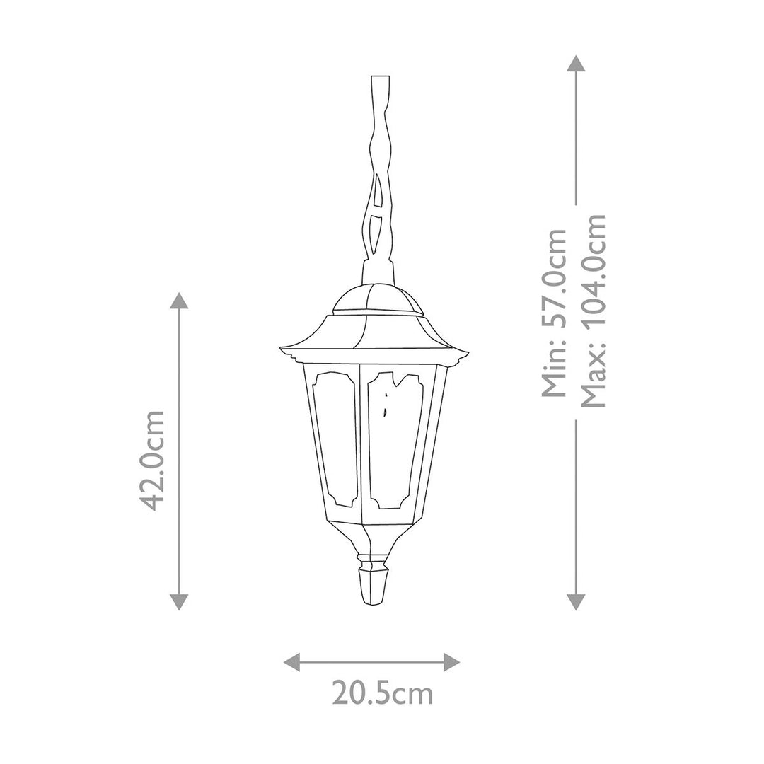 Norlys Parish 1 Light Chain Lantern  PR9-BLACK Black