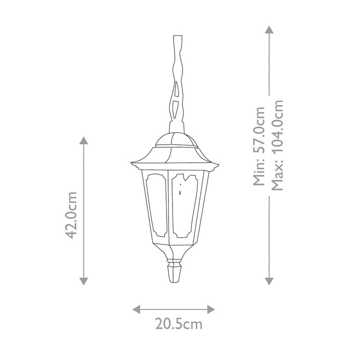 Norlys Parish 1 Light Chain Lantern  PR9-BLACK Black