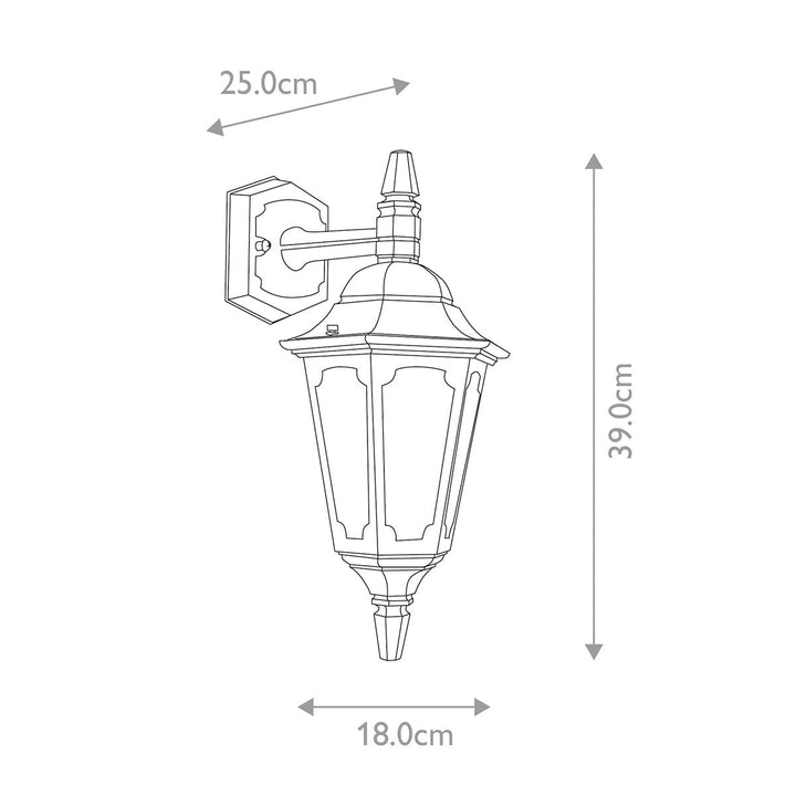 Norlys Parish Mini 1 Light Down Wall Lantern  PRM2-BLACK Black