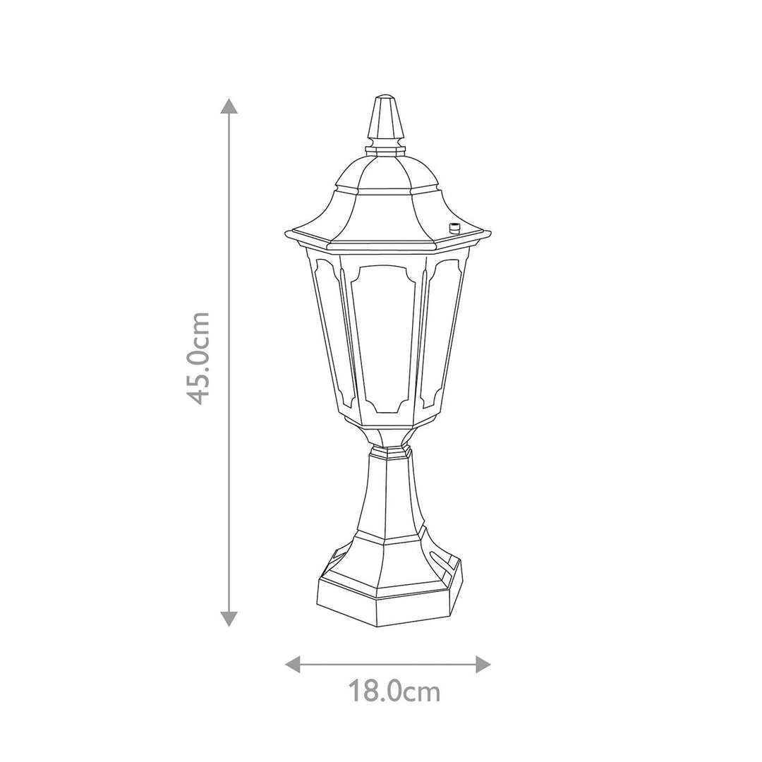Norlys Parish Mini 1 Light Pedestal Lantern  PRM4-BLACK Black