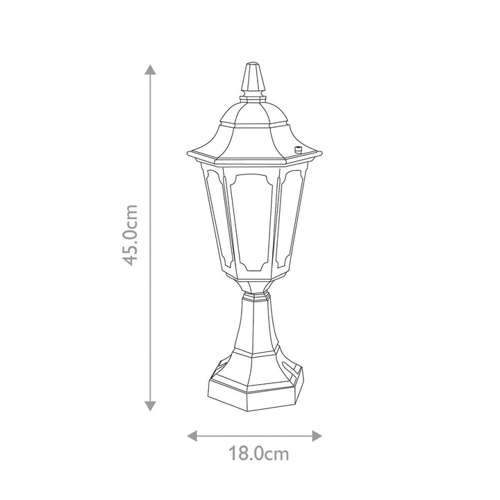Norlys Parish Mini 1 Light Pedestal Lantern  PRM4-BLACK Black