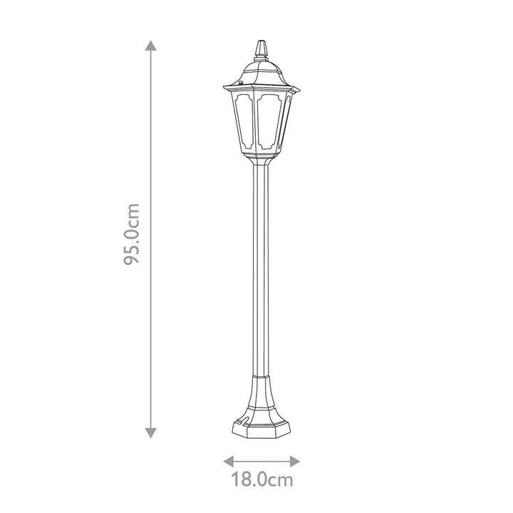 Norlys Parish Mini 1 Light Pillar PRM5-BLACK Black