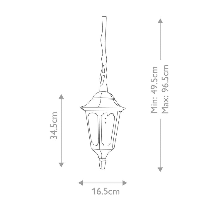 Norlys Parish Mini 1 Light Chain Lantern PRM9-BLACK Black