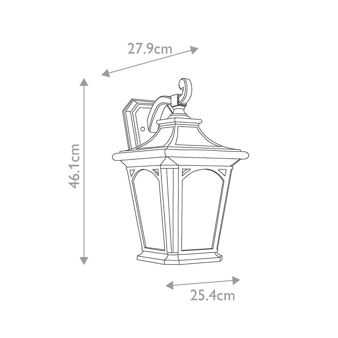 Norlys Bedford 1 Light Large Wall Lantern QZ-BEDFORD2-L Mystic Black