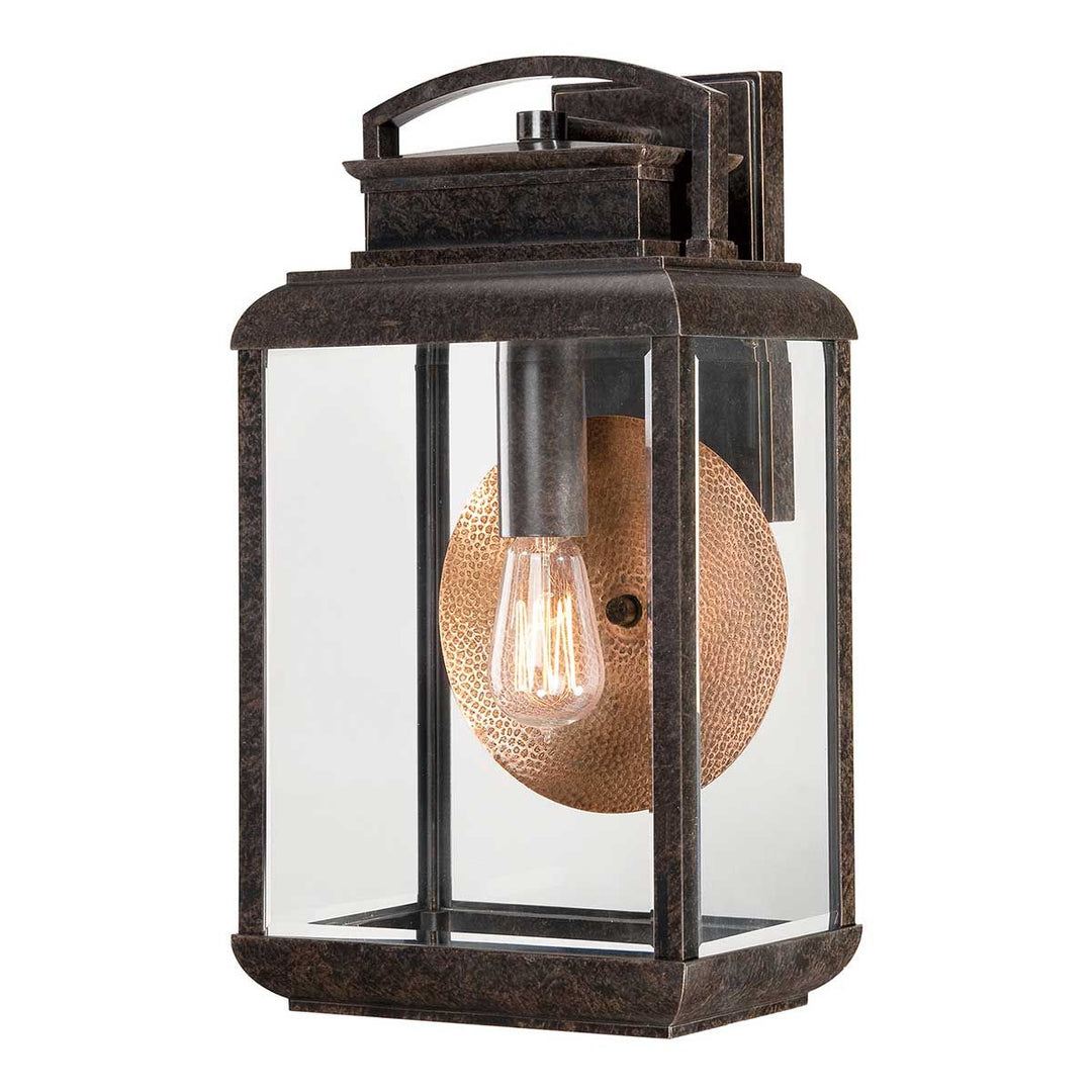 Norlys Byron 1 Light Large Wall Lantern QZ-BYRON-L Imperial Bronze with Copper Reflector