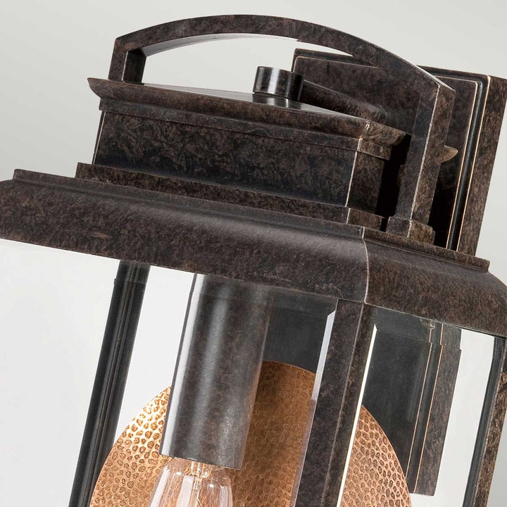 Norlys Byron 1 Light Large Wall Lantern QZ-BYRON-L Imperial Bronze with Copper Reflector