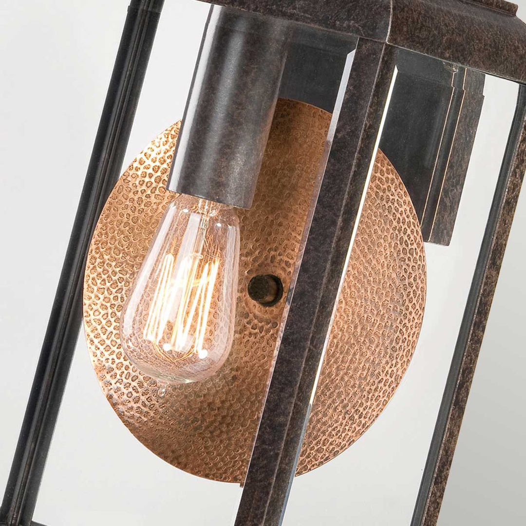 Norlys Byron 1 Light Large Wall Lantern QZ-BYRON-L Imperial Bronze with Copper Reflector