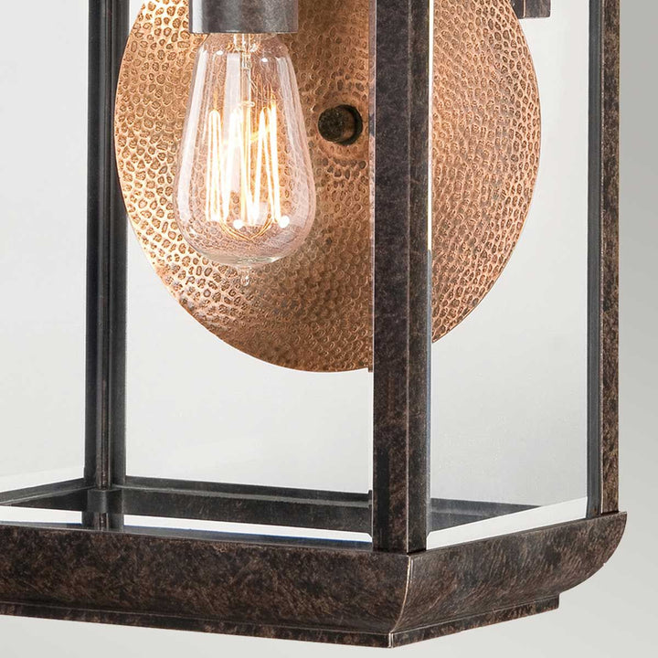 Norlys Byron 1 Light Large Wall Lantern QZ-BYRON-L Imperial Bronze with Copper Reflector
