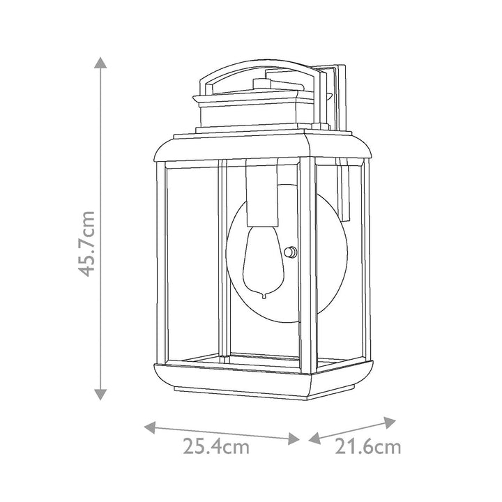 Norlys Byron 1 Light Large Wall Lantern QZ-BYRON-L-GR Graphite with Pewter Reflector