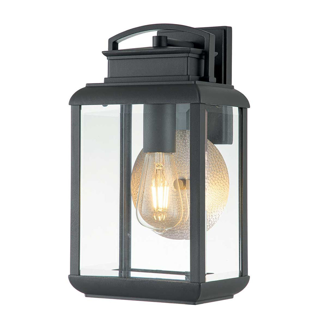 Norlys Byron 1 Light Medium Wall Lantern QZ-BYRON-M-GR Graphite with Pewter Reflector