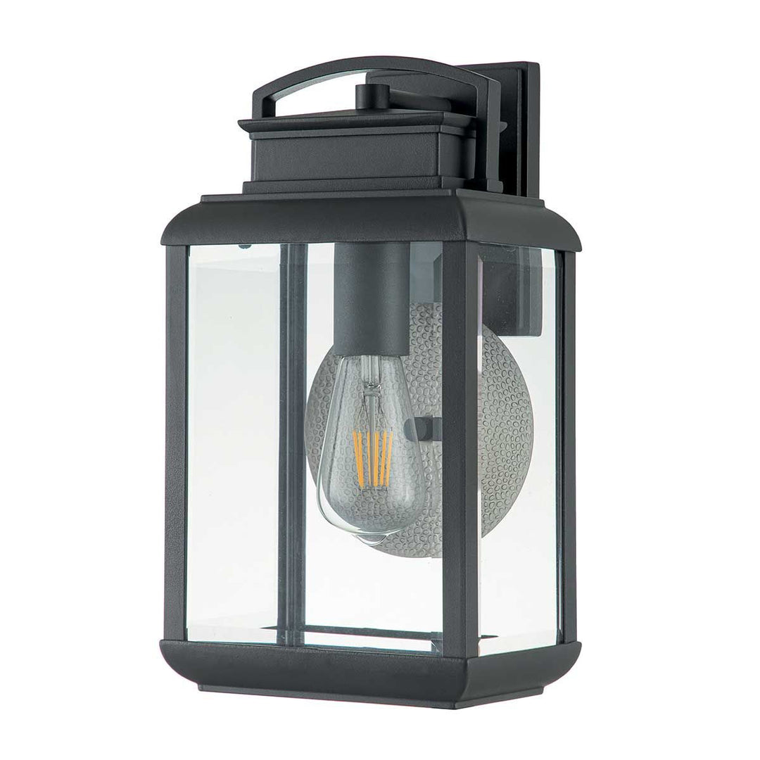 Norlys Byron 1 Light Medium Wall Lantern QZ-BYRON-M-GR Graphite with Pewter Reflector