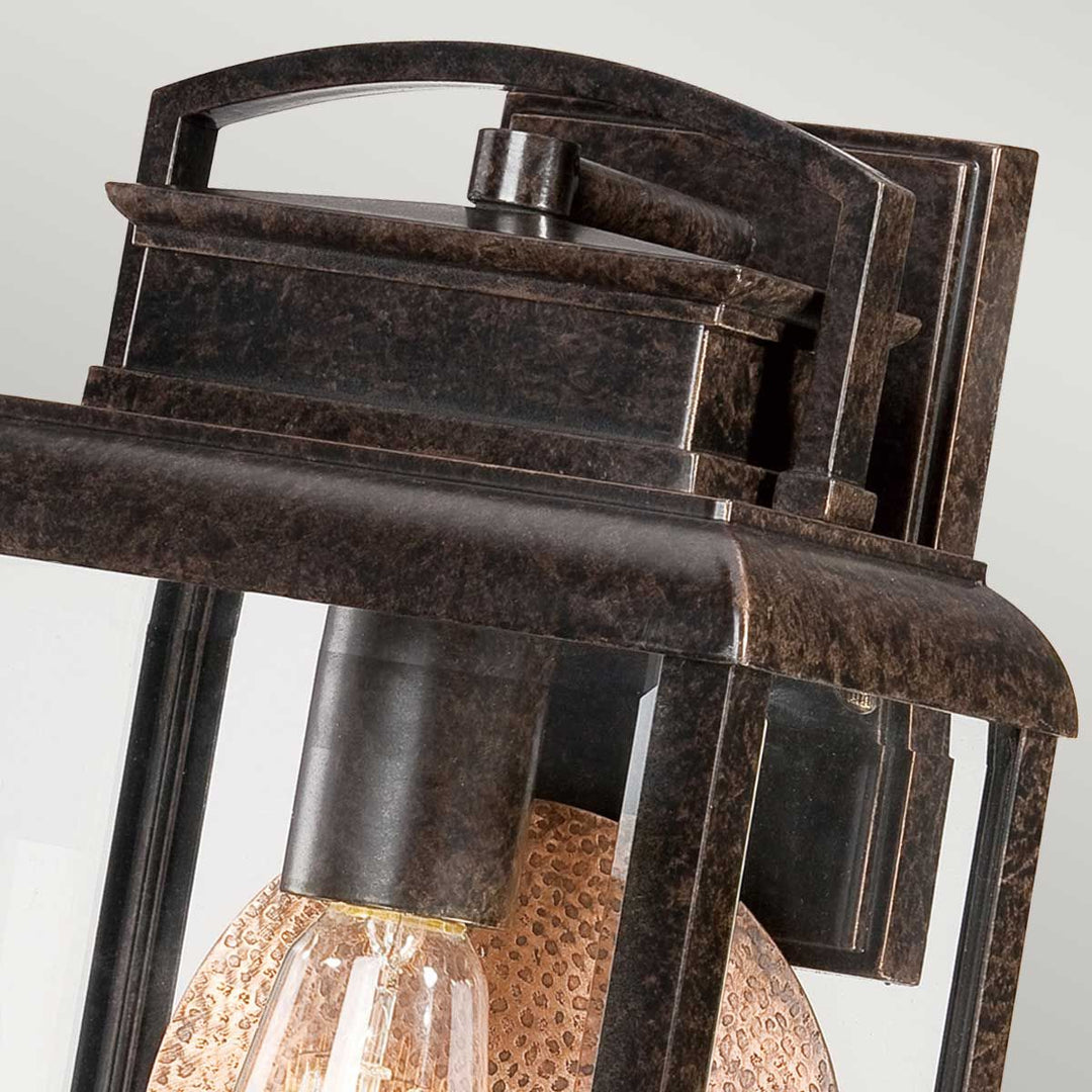 Norlys Byron 1 Light Medium Wall Lantern QZ-BYRON-M Imperial Bronze with Copper Reflector