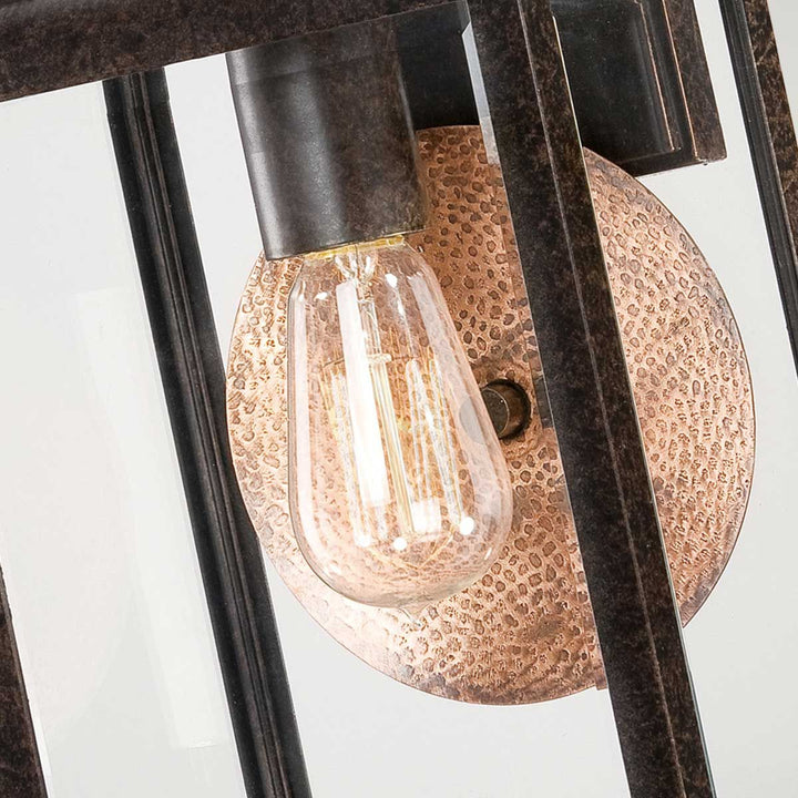 Norlys Byron 1 Light Medium Wall Lantern QZ-BYRON-M Imperial Bronze with Copper Reflector