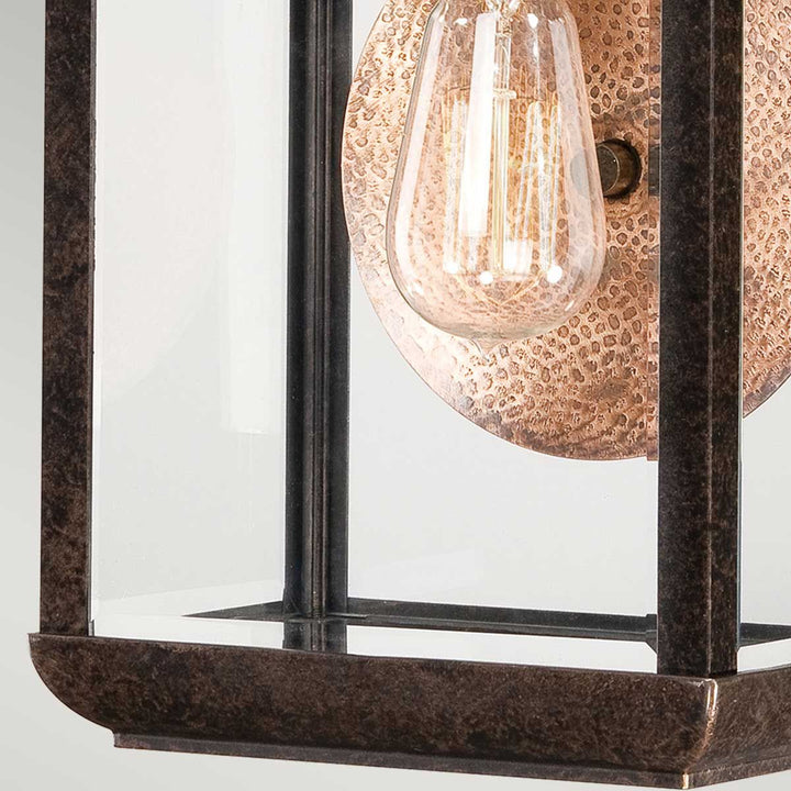 Norlys Byron 1 Light Medium Wall Lantern QZ-BYRON-M Imperial Bronze with Copper Reflector