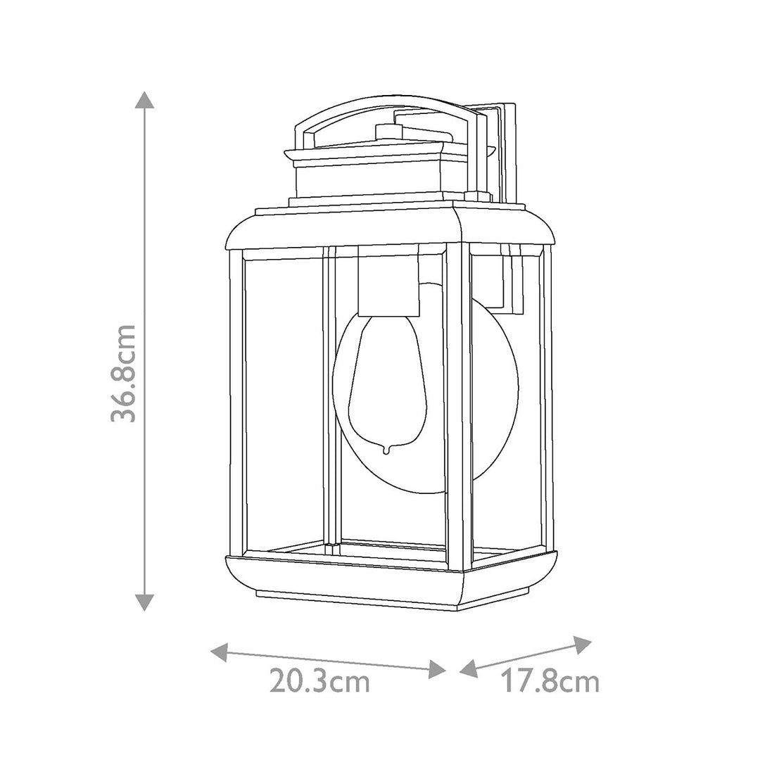 Norlys Byron 1 Light Medium Wall Lantern QZ-BYRON-M Imperial Bronze with Copper Reflector
