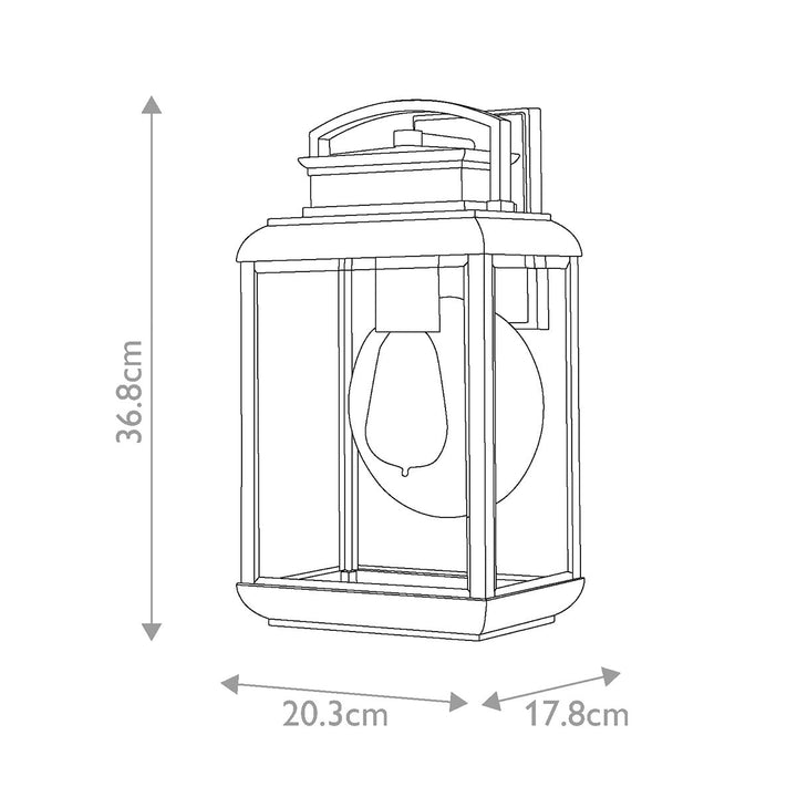 Norlys Byron 1 Light Medium Wall Lantern QZ-BYRON-M Imperial Bronze with Copper Reflector