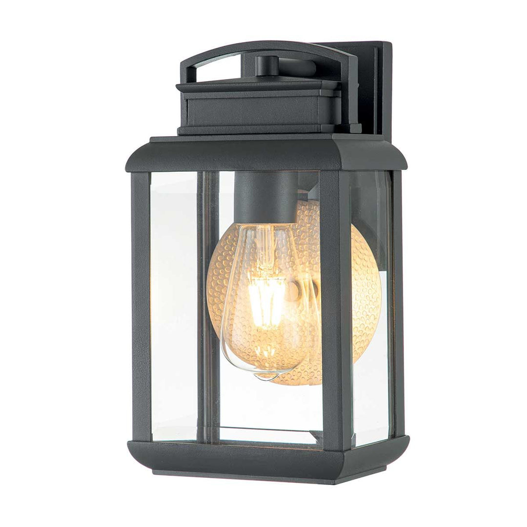 Norlys Byron 1 Light Small Wall Lantern QZ-BYRON-S-GR Graphite with Pewter Reflector