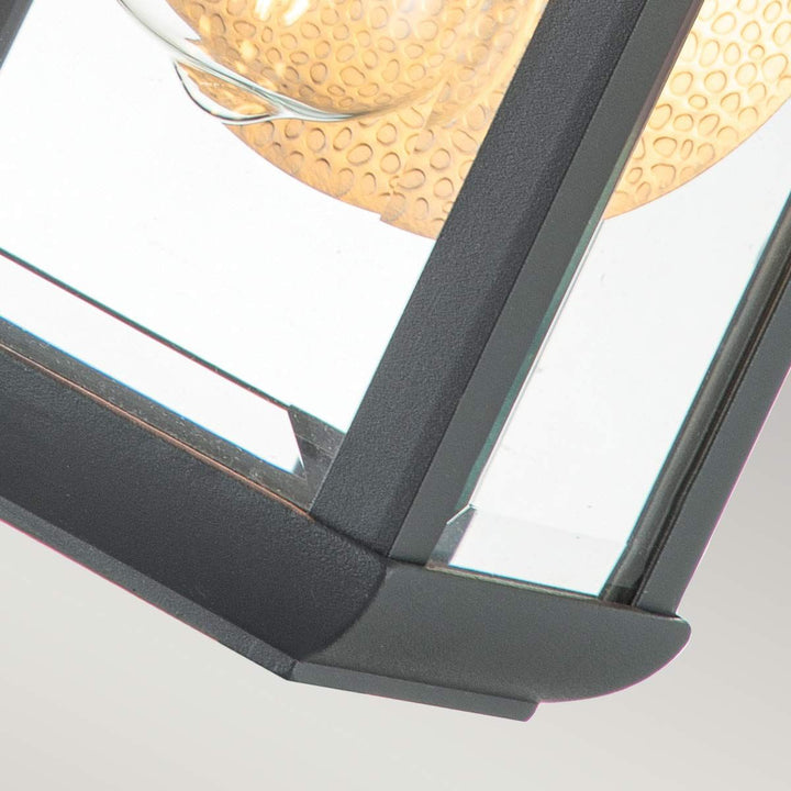 Norlys Byron 1 Light Small Wall Lantern QZ-BYRON-S-GR Graphite with Pewter Reflector